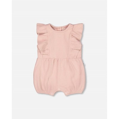 Girl Ribbed Cotton Romper - Deux par Deux