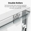 Gulches 56in to 60in W x 58in H Double Sliding Semi frameless Tub Door Chrome Finish with Clear Glass Anti Collision Waterproof Strips 1 Pc - 4 of 4