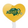 North Dakota State Bison Logo Secondary Heart Love Cupcake Picks Toppers Decoration Set of 6 - 2 of 4