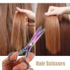 Unique Bargains Hair Cutting Scissors Professional Barber Scissors Stainless Steel Razor 5.9" Long Multicolor - image 2 of 4