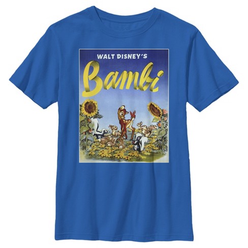 Boy's Bambi Classic Floral Movie Title Poster T-shirt : Target