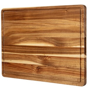 COZONY Large Acacia Wood Cutting Board, 1.5" Extra Thick Butcher Block with Deep Juice Groove, Reversible Wooden Board for Kitchen, Meat, Vegetables - 1 of 4