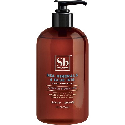 Soapbox Liquid Hand Soap Sea Minerals Blue Iris 12 Fl. Oz.