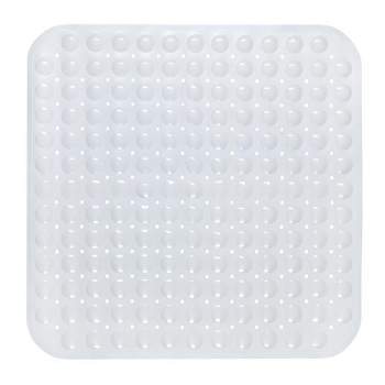Carnation Home Fashions Stall Size"Bubble" Look Vinyl Bath Mat in white.