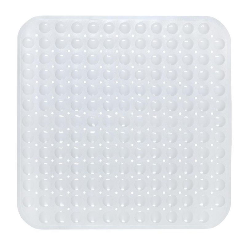 Carnation Home Fashions Stall Size"Bubble" Look Vinyl Bath Mat in white., 1 of 5
