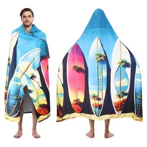 Tirrinia Large Hooded Beach Towel for Adults and Kids, Quick-Dry  Lightweight Microfiber Cape, 52 x 60 Inches - 1 of 4