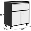 Rolling Garage Storage Cabinet, Heavy Duty Metal Tool Cabinet with Drawer, Adjustable Shelf, Lock & 4 Wheels, Tool Cart for Home Office Workshop - 2 of 4