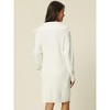 INSPIRE CHIC Women's Fall Winter Zipper V Neck Long Sleeve Slim Fit Casual Sweater Dress - 4 of 4