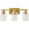 POWLIG 19.68-in 3-Light Gold Modern Dimmable Bathroom Vanity Light with Cylindrical Glass Shade - 4 of 4