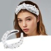 Unique Bargains Women's Knotted Simulated Pearl Rhinestones Headband 1.18" Wide 1Pc - 2 of 4