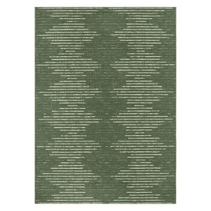 Modern Geometric Living Room Area Rugs with Stripped Lines, Indoor Contemporary Non Slip Floor Carpet for Bedroom - 1 of 4