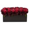 Nearly Natural 6-in Dozen Silk Roses in Ceramic Rectangular Planter - image 2 of 4