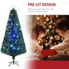 Whisen 6FT Pre-Lit Lush PVC Christmas Tree with Multi-Color LED, Fiber Optic Sprigs, Metal Base - Green - 2 of 4