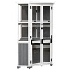 Coolbibila-63'' Tall Garden Wood Storage Cabinet, Mini Greenhouse Cold Frame With Waterproof- Roof And Lockable Door For Backyard, Storage Sheds - 2 of 4