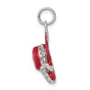 Black Bow Jewelry Sterling Silver Cubic Zirconia and Red Enamel Hat Charm - 2 of 4