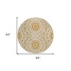 Gold Gray And Ivory Floral Medallion Washable Indoor Outdoor Area Rug - 3 of 4