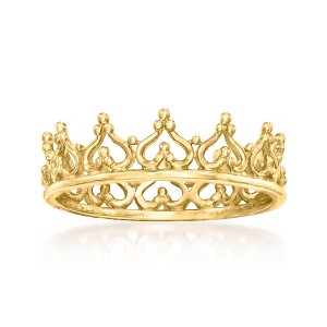 Ross-Simons 14kt Yellow Gold Royal Crown Ring - 1 of 4
