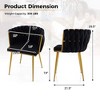 Costway Upholstered Dining Chair Set of 2 with Curved Backrest Electroplated Metal Tubes Black/Grey/White - 3 of 4