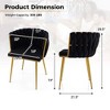 Costway Upholstered Dining Chair Set of 2 with Curved Backrest Electroplated Metal Tubes Black/Grey/White - image 3 of 4