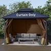 Aoodor 4-Panel Gazebo Replacement Curtains, Patio Privacy Sidewalls with Double Zipper, Replacement for Outdoor Gazebo Canopy (Curtain Only) - 2 of 4