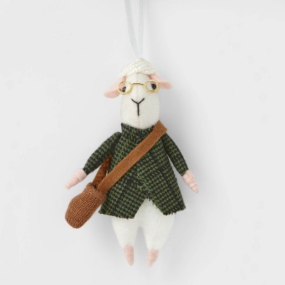 Dressed Sheep with Purse & Glasses Christmas Tree Ornament Brown - Wondershop™