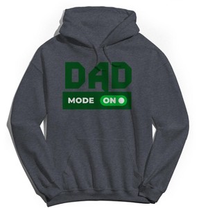 Rerun Island Men's Dad Mode On Long Sleeve Graphic Cotton Sweatshirt Hoodie - 1 of 3