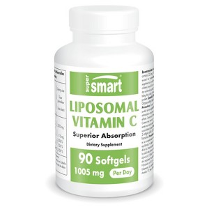 SuperSmart Liposomal Vitamin C 1005mg per Day - Patented Vitamin C Supplement - Collagen Production | Non-GMO & Gluten Free - 90 Softgels - 1 of 1