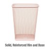 LunaLulinlk Mesh Trash Can, Waste Paper Basket, Square, Office, Metal, Set of 2, Pink - 2 of 4