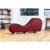 Avana Chaise Lounge Chair for Stretching and Relaxation, Hevea Wood Feet, Faux Leather - Submarine Grey - 2 of 4