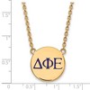 Black Bow Jewelry 14k Yellow Gold Plated Sterling Silver Delta Phi Epsilon Greek Life Necklace 18 Inch - 2 of 4