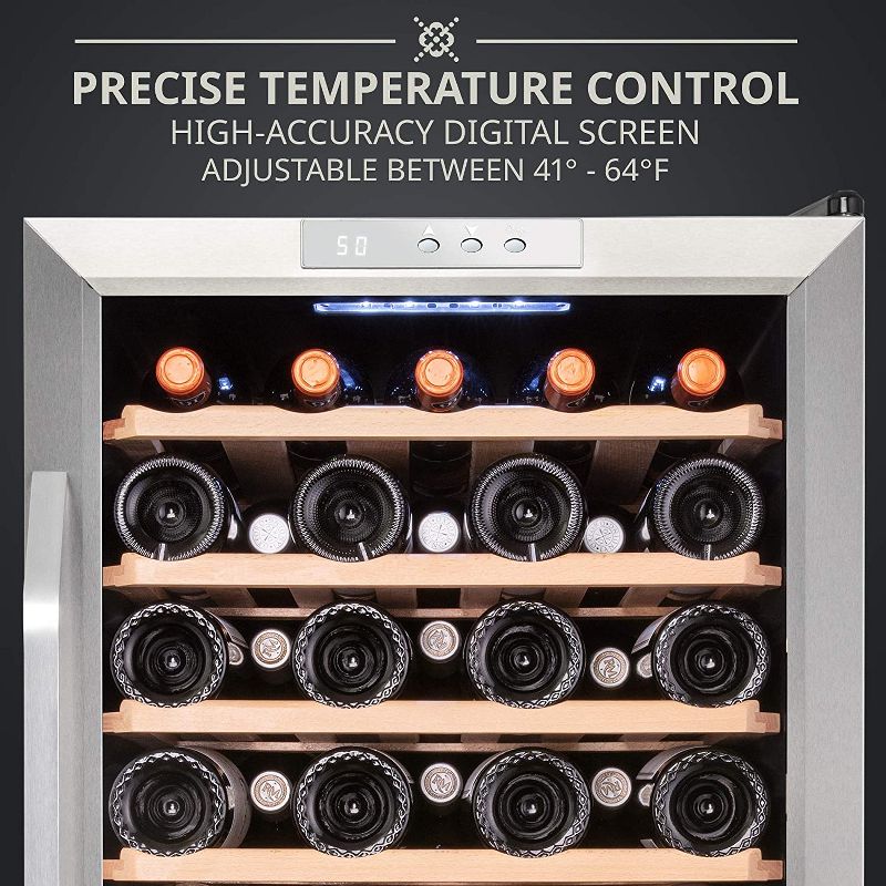 Ivation 51-Bottle Compressor Freestanding Wine Cooler Refrigerator - Stainless Steel, 5 of 8