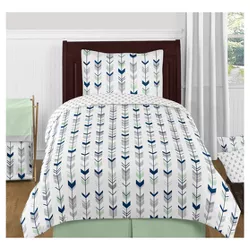 Navy & Mint Mod Arrow Comforter Set (Twin) - Sweet Jojo Designs