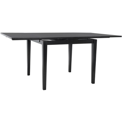 Black Wood Extendable Dining Table with Tapered Legs