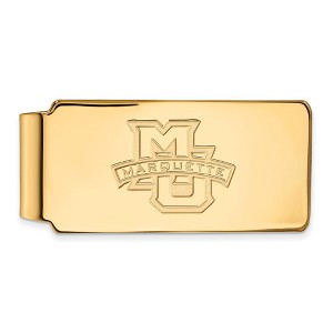 Black Bow Jewelry 10k Yellow Gold Marquette Golden Eagles NCAA Money Clip - 1 of 3