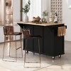 Rolling Kitchen Island Cabinet on Wheels, Kitchen Storage Cart, Mobile Storage Cart with Wood Top for Kitchen or Dining Room-The Pop Home - 3 of 4