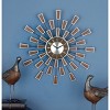 22"x22" Metal Starburst Wall Clock Brown - Olivia & May - 2 of 4