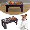 PawHut Durable Wooden Dog Feeding Station with 2 Included Dog Food Bowls and a Non-Slip Base - 2 of 4