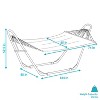 Sunnydaze Outdoor 2-Person Double Polyester Quilted Hammock with Wood Spreader Bar and Matte Blue Steel Multi-Use Stand - Catalina Beach - 3 of 4