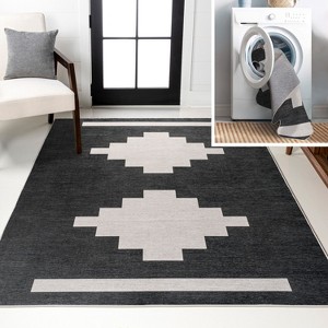 JONATHAN Y Adriel Geometric Medallion Machine-Washable Area Rug - 1 of 4