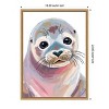 Amanti Art Cute Seal Pup by Ohkimiko  Framed Canvas Wall Art - 3 of 4