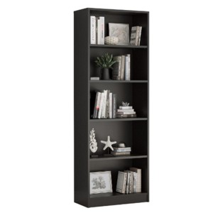 Infurnic Decorative Bookshelf, Tall Modern Wood Bookshelf with Five Shelves, for Living Room or Library Bookcase, Black, 11.6"*24.4"*68.9" - 1 of 4