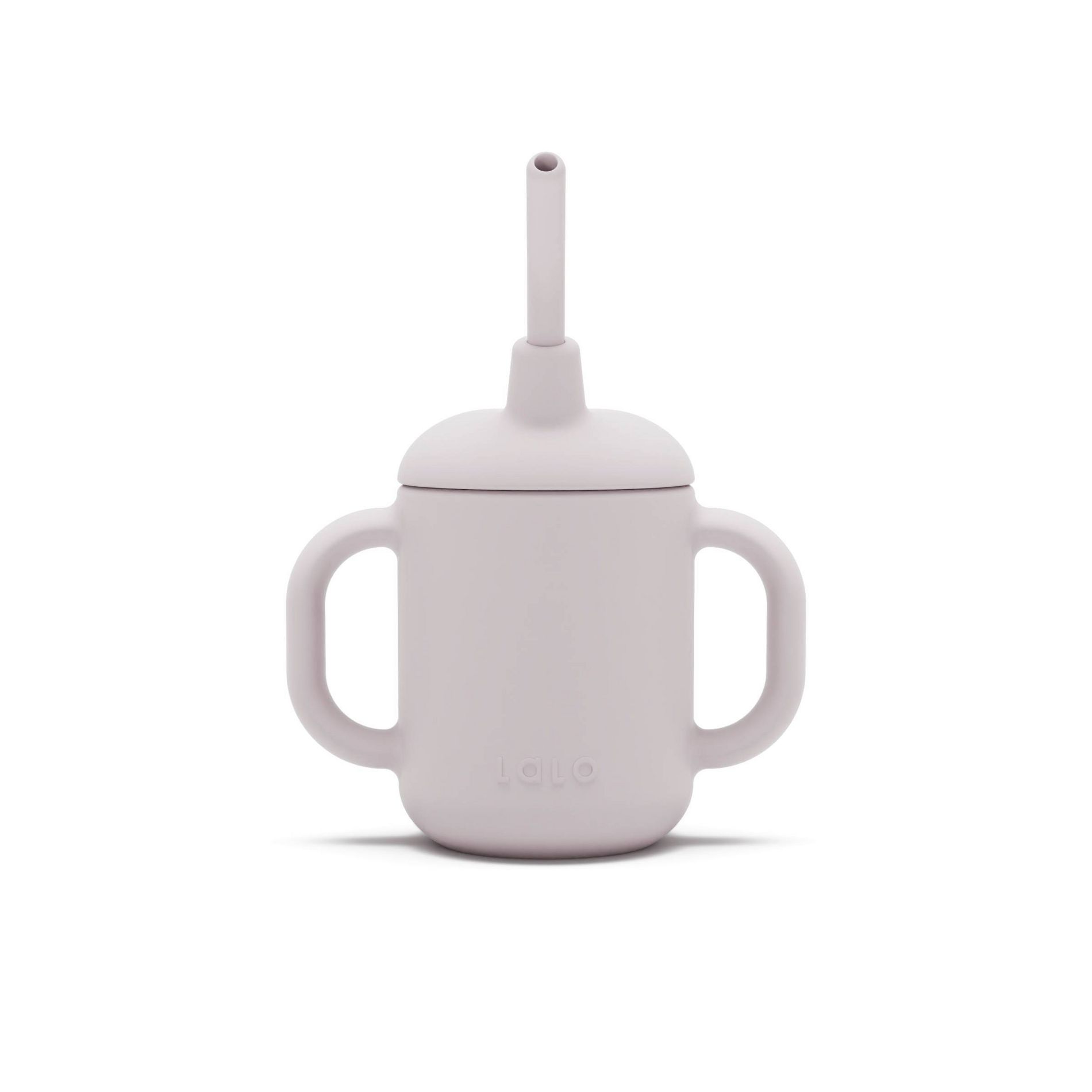 Lalo 4oz 3-in-1 Silicone Training Cup with Straw - Lavender