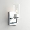 Possini Euro Design Metis Modern Wall Light Sconce Chrome Hardwire 5" Fixture Clear Glass Shade for Bedroom Bathroom Vanity Reading Living Room House - 2 of 4