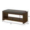 40"/47"W Upholstered Accent Bench with Removable Cushion and Lower Shoe Rack, Modern Bed End Storage Bench for Living Room - ModernLuxe - 3 of 4