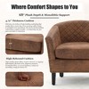 MOONMISS Faux Leather Accent Chair, Barrel Club Chair Upholstered Armchair for Living Room, Comfy Modern Arm Chair Bedroom Reading Seat - 2 of 4