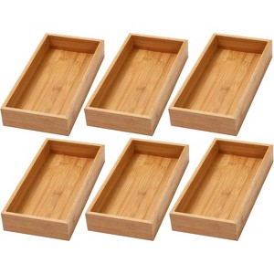 YBM HOME Bamboo Drawer Organizer Storage Box for Kitchen Drawer, Junk Drawer, Office, Bedroom, Children Room, Craft, Sewing, and Bathroom, Pack of 6 - 1 of 4