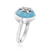 Ross-Simons Blue Chalcedony Snowflake Ring With White Topaz Accent in Sterling Silver - 3 of 4