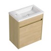 18 Inch(1.5ft) Bathroom Vanity, Bathroom Cabinet With Sink, 45 °Beveled Handle & Soft Closing Door, Bottom Space, Wall Mounted Bathroom Vanity Cabinet - 2 of 4