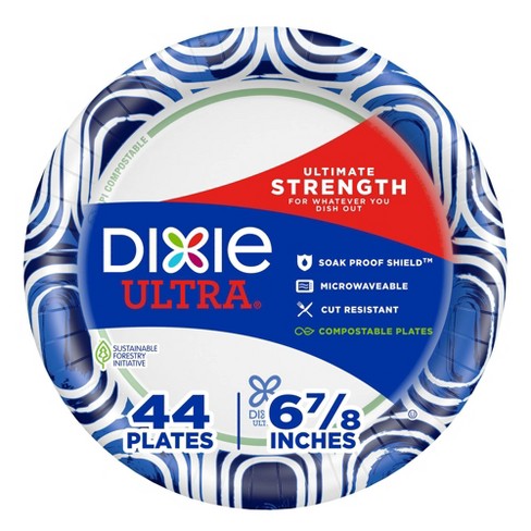 Dixie Disposable Paper Plates, Multicolor, 8.5 in, 100 Count