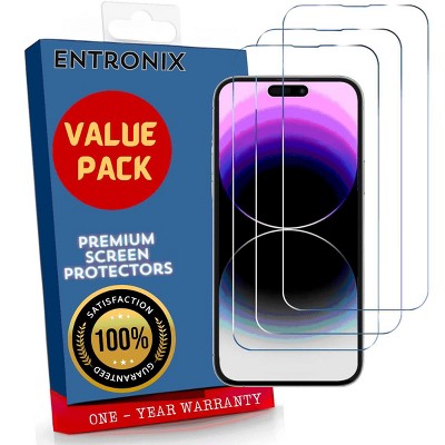 Entronix Clear Screen Protector Compatible with iPhone 15 Pro - 3-Piece Combo
